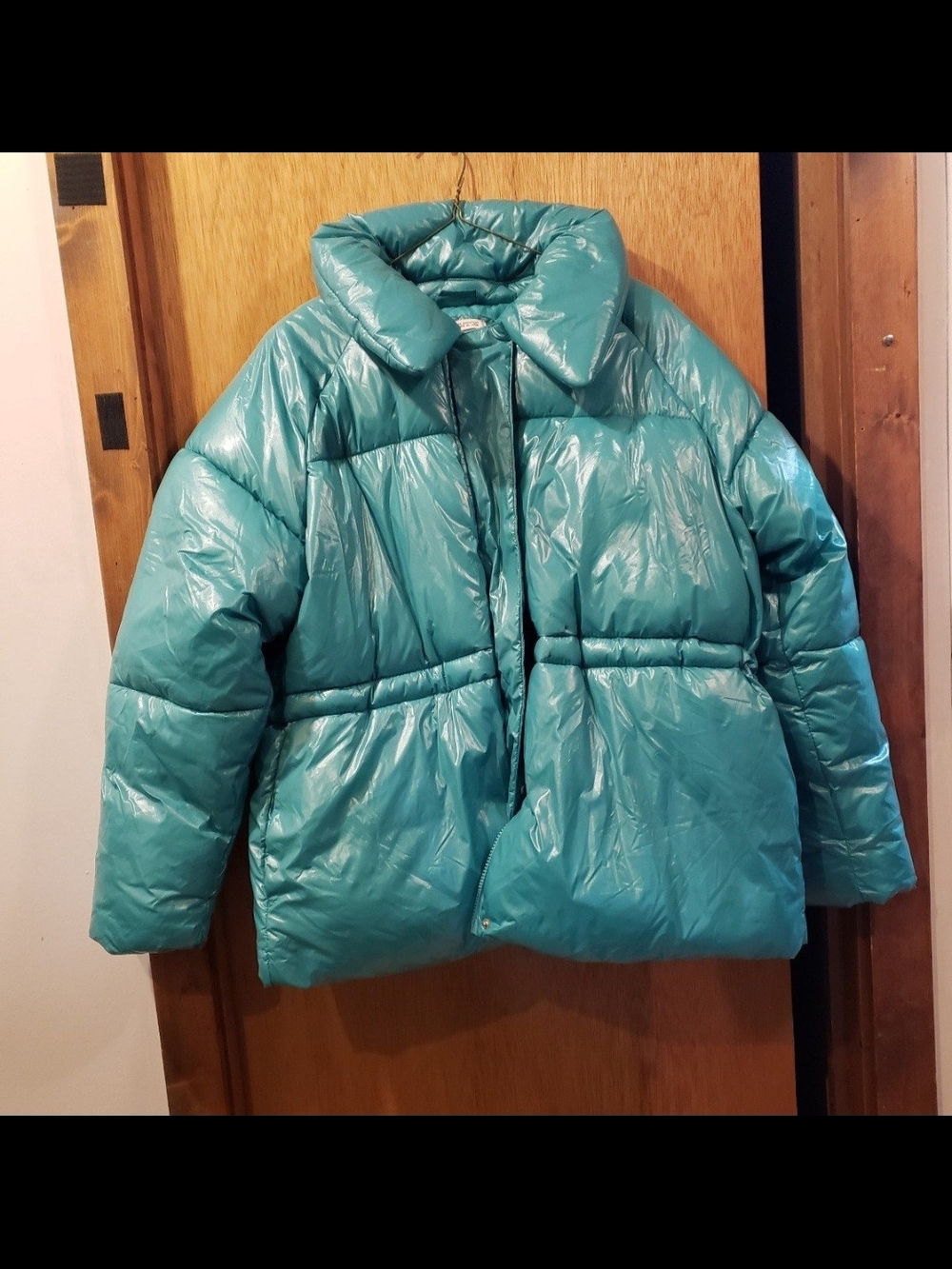 Women's 2x NWOT Teal Shiny Puffer Jacket Wild Fable